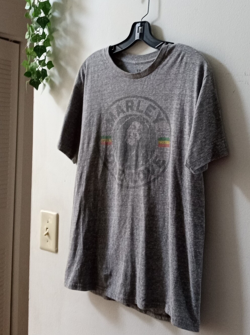 Grey Bob Marley Short-Sleeve Crewneck T-Shirt